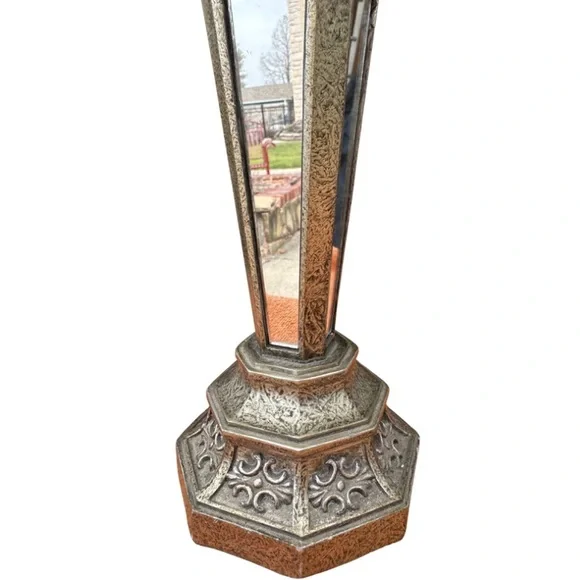 Elegant Silver and Mirror Candlestick Set - Picture 3 of 5